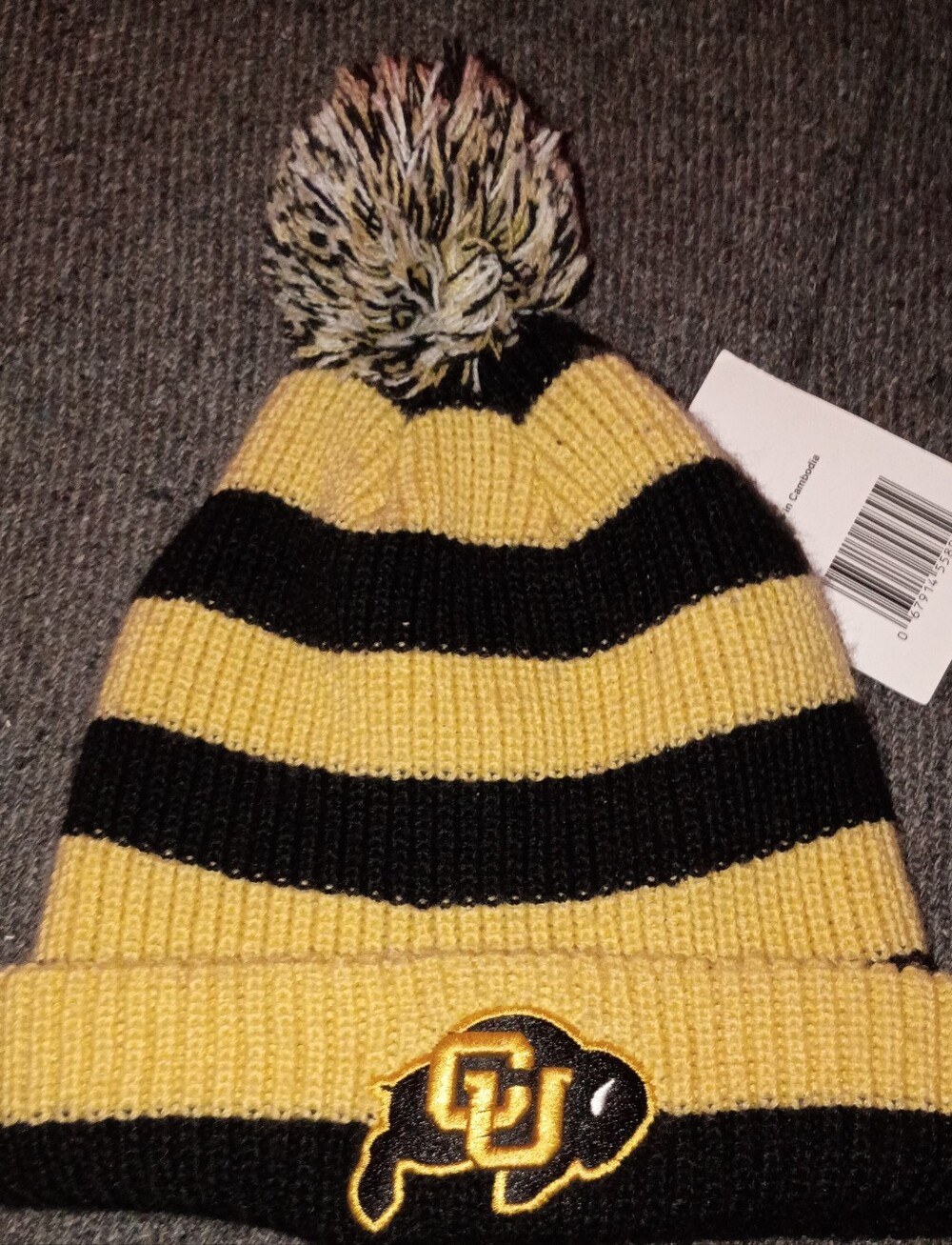 Colorado Buffaloes CU Buffs Men's Black Knit Cap Beanie HAT NWT